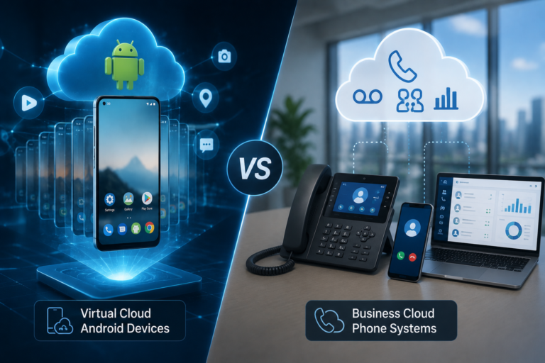 Virtual Cloud Android Devices vs. Business Cloud Phone Systems